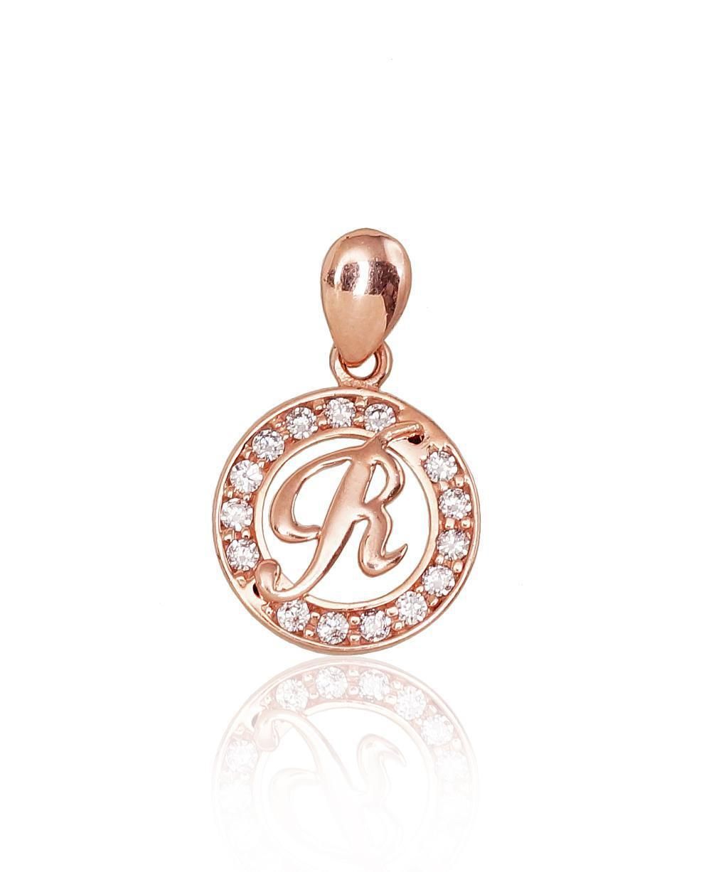 Gold Pendant, Letter R, Model A1300134AuRCZ