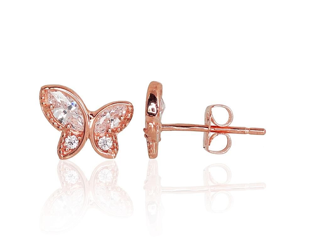 Gold Earrings For Kids Butterfly A1200963AuRCZ
