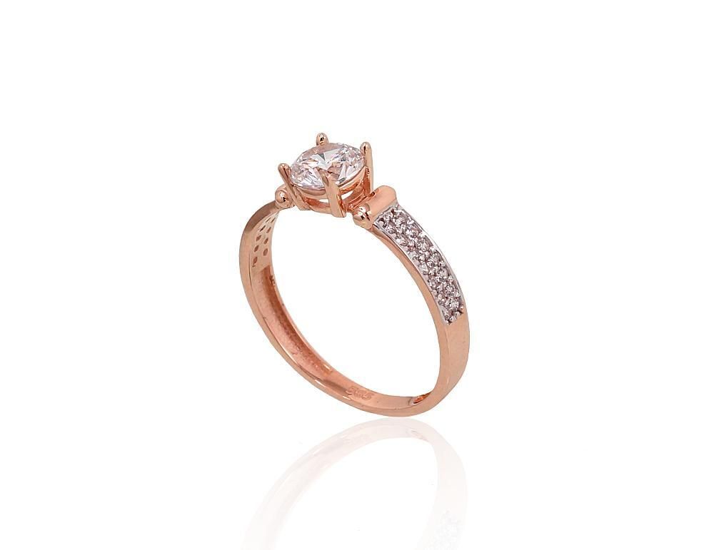 Alpha Elegant Gold Engagement Ring with Zirconium Mesh