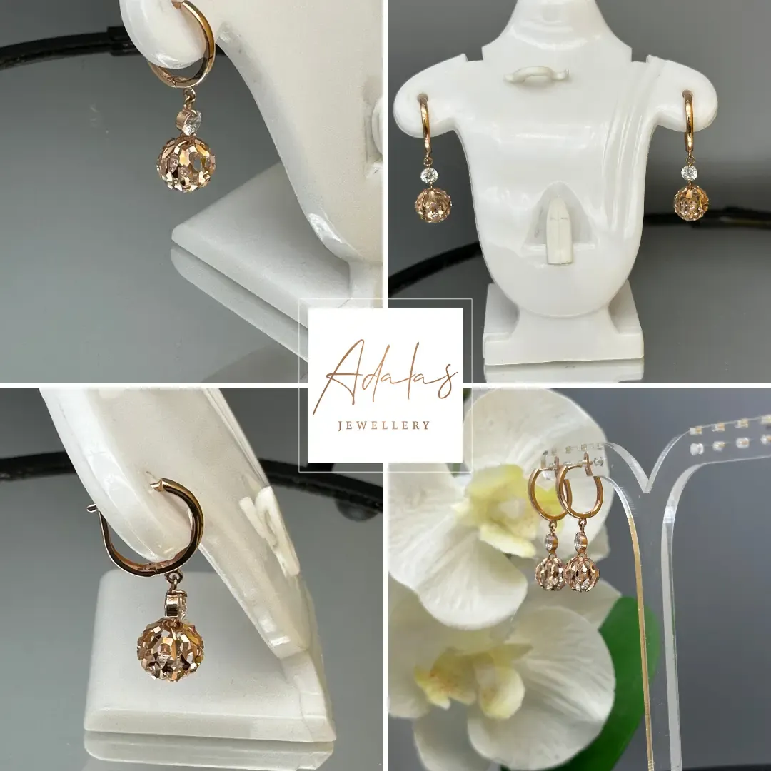 Durchbrochene Blasen – goldene Ohrringe A1200044A