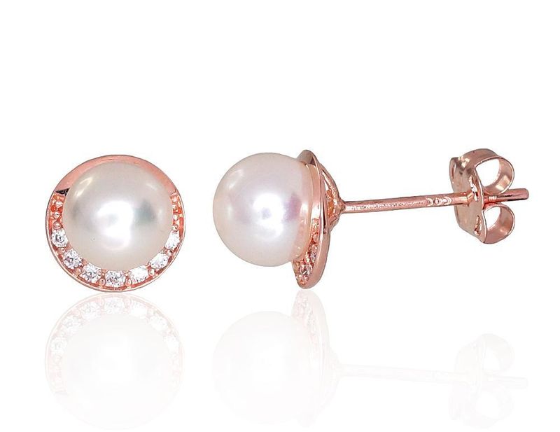 Pearl Eye Gold Earrings A1201216AuRCZPE Pearl Eye Gold Earrings A1201216AuRCZPE