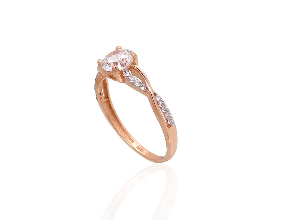 Gold Engagement Ring A1100911AuRPRhWCZ