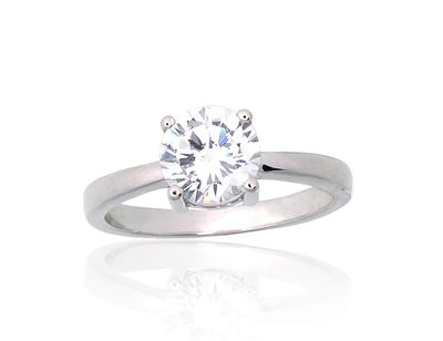 For Engagement Silver Ring A2101547PRhGrCZ For Engagement Silver Ring A2101547PRhGrCZ