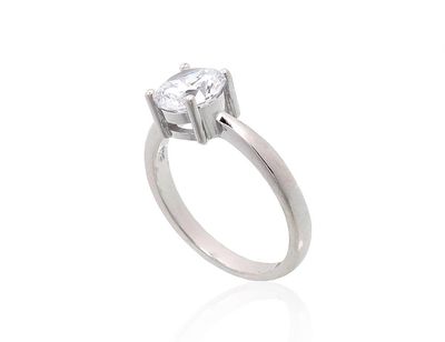 For Engagement Silver Ring A2101547PRhGrCZ