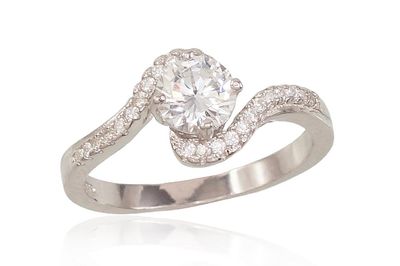 Silver Ring A2101552PRhGrCZ Silver Ring A2101552PRhGrCZ