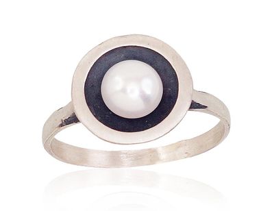 Silver Ring For Women A2101571MattPOxMattBkPE