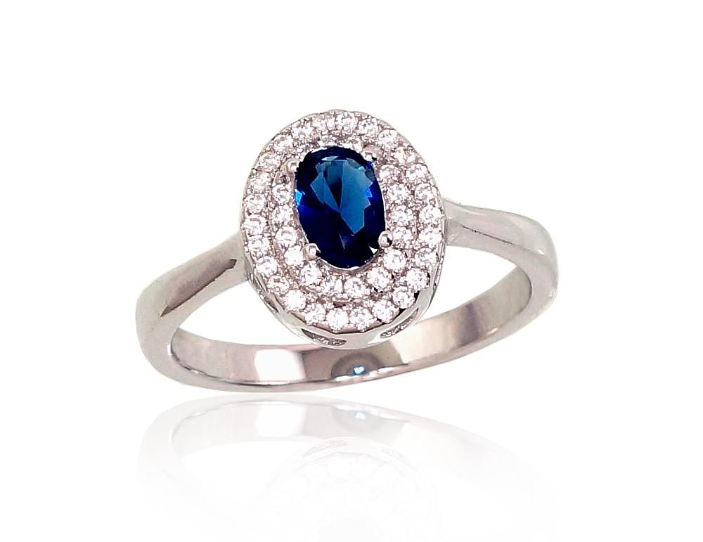 Silver ring A2101652PRhGrCZCZB