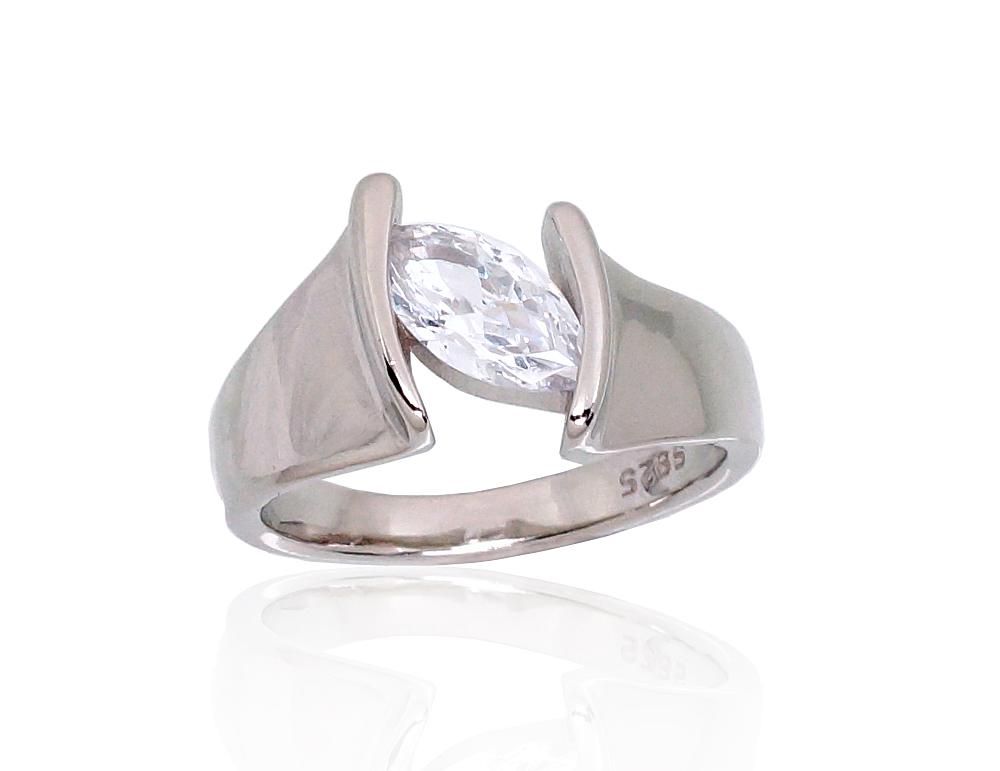Silver Ring A2101711PRhGrCZ