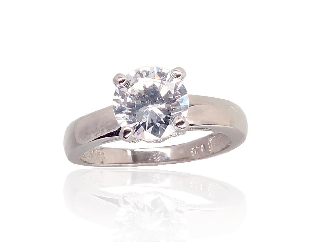 Engagement Silver Ring A2101718PRhGrCZ
