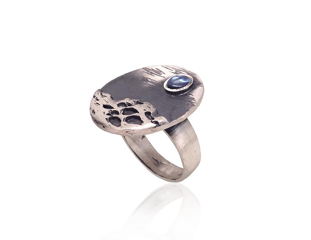 Silver ring for women A2101743MattPOxMattBkPLG