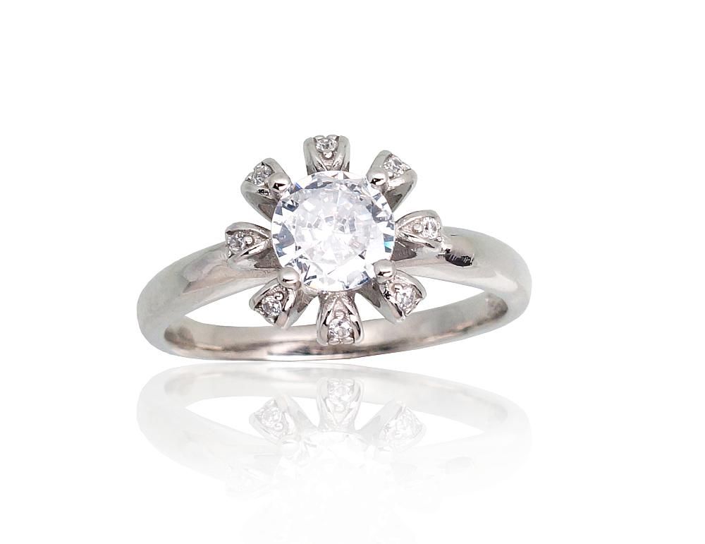 Silver Ring A2101791PRhGrCZ
