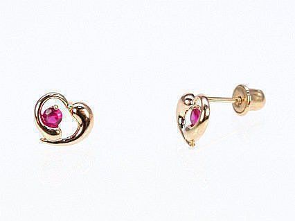 Heart Gold Earrings For Girls A1200038AuRCZRO