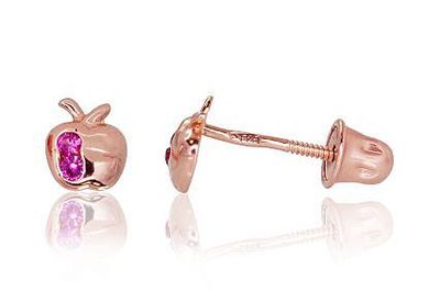 Apple gold earrings for girls A1200086ARO