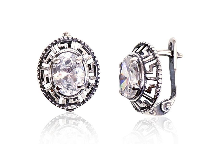 Silver Earrings For Women A2201120POxBkCZ