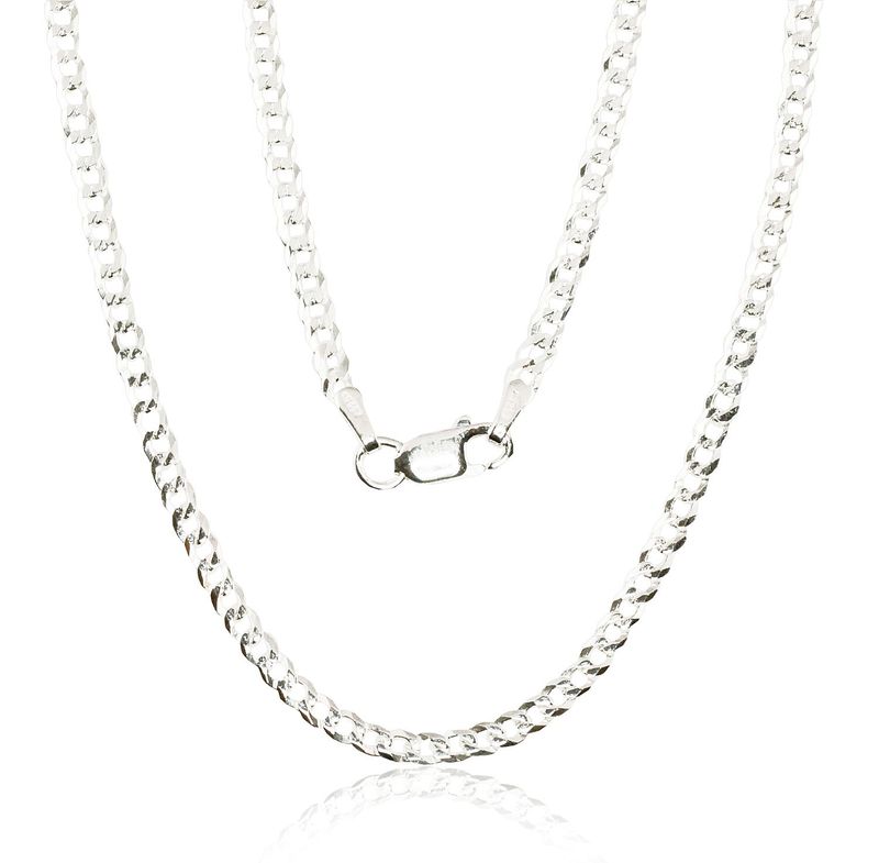 Men's Silver Chain Silver Chain Flat Curb 3.8mm A2400102