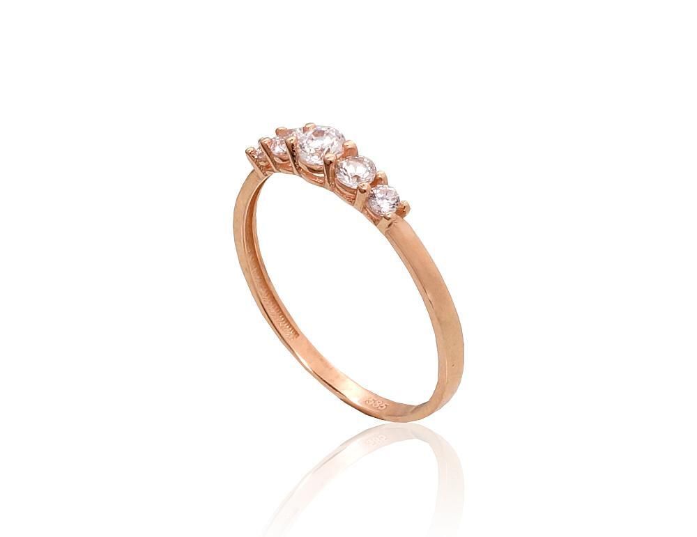 Prinsess S, Minimalist Gold Ring A1101071AuRCZ