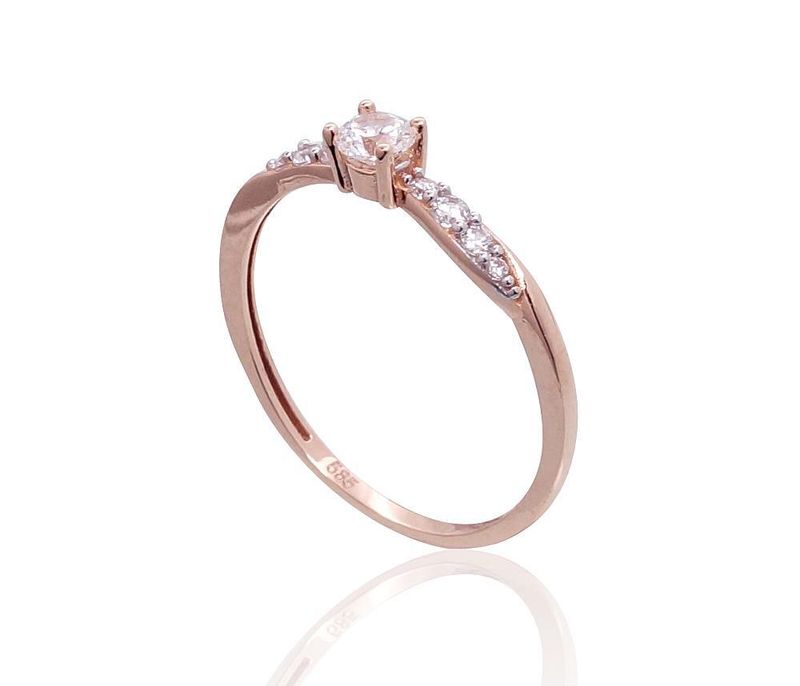 Princess II, gold engagement ring, 14K (585); category: gold engagement rings