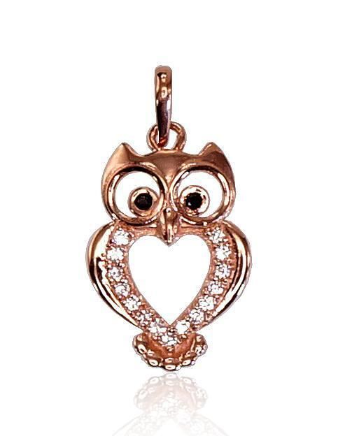 Owl Gold Pendant A1300357AuRCZCZBK