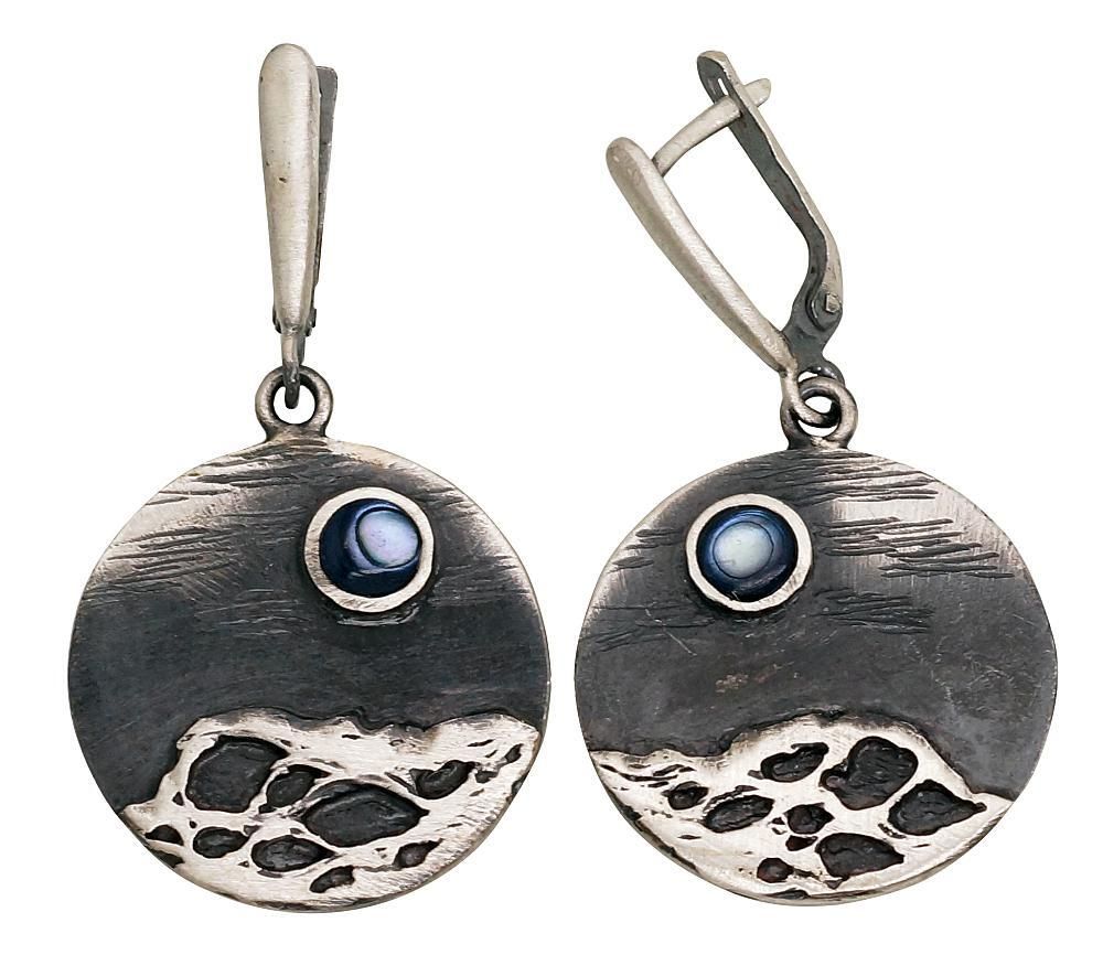 Silver Earrings A2203510MattPOxMattBkPLG