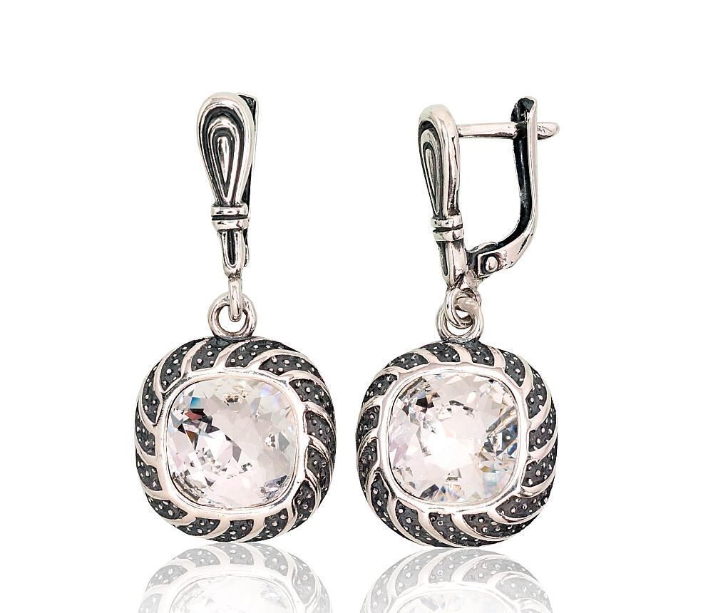 Silver Earrings A2202816POxBkSV