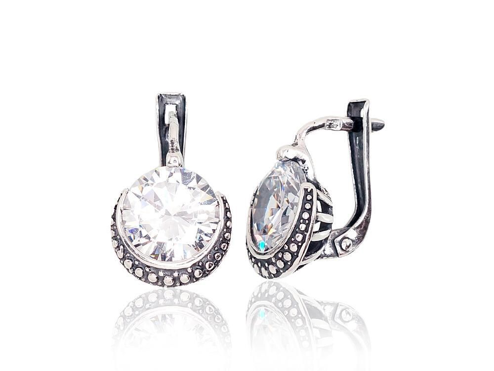 Silver Earrings A2202762POxBkCZ