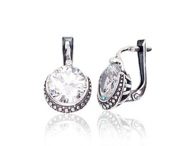 Silver Earrings A2202762POxBkCZ