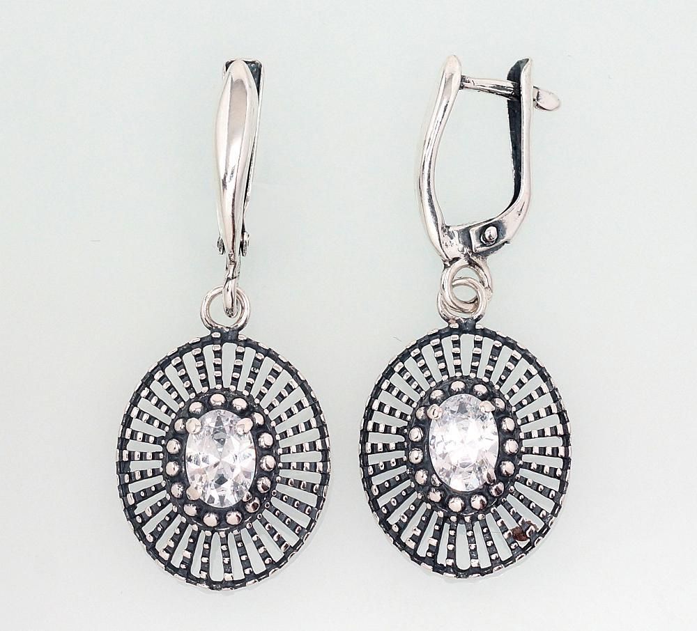 Silver Earrings A2202789POxBkCZ