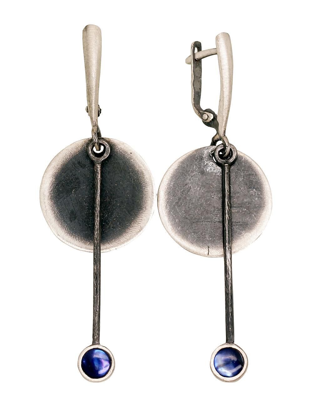 Silver Earrings A2203512MattPOxMattBkPLB