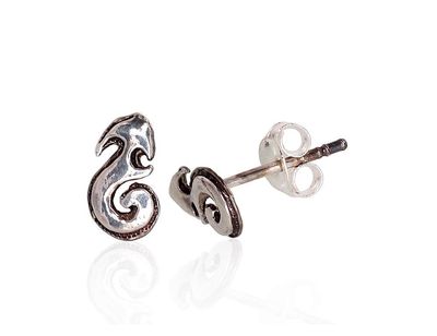 Silver Earrings A2203438POxBk Silver Earrings A2203438POxBk