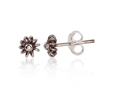 Silver Earrings A2203454POxBk Silver Earrings A2203454POxBk