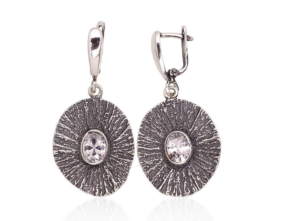 Silver Earrings A2203599POxBkCZ