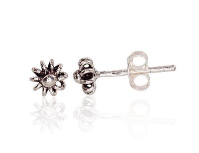 Silver Earrings A2203455POxBk Silver Earrings A2203455POxBk