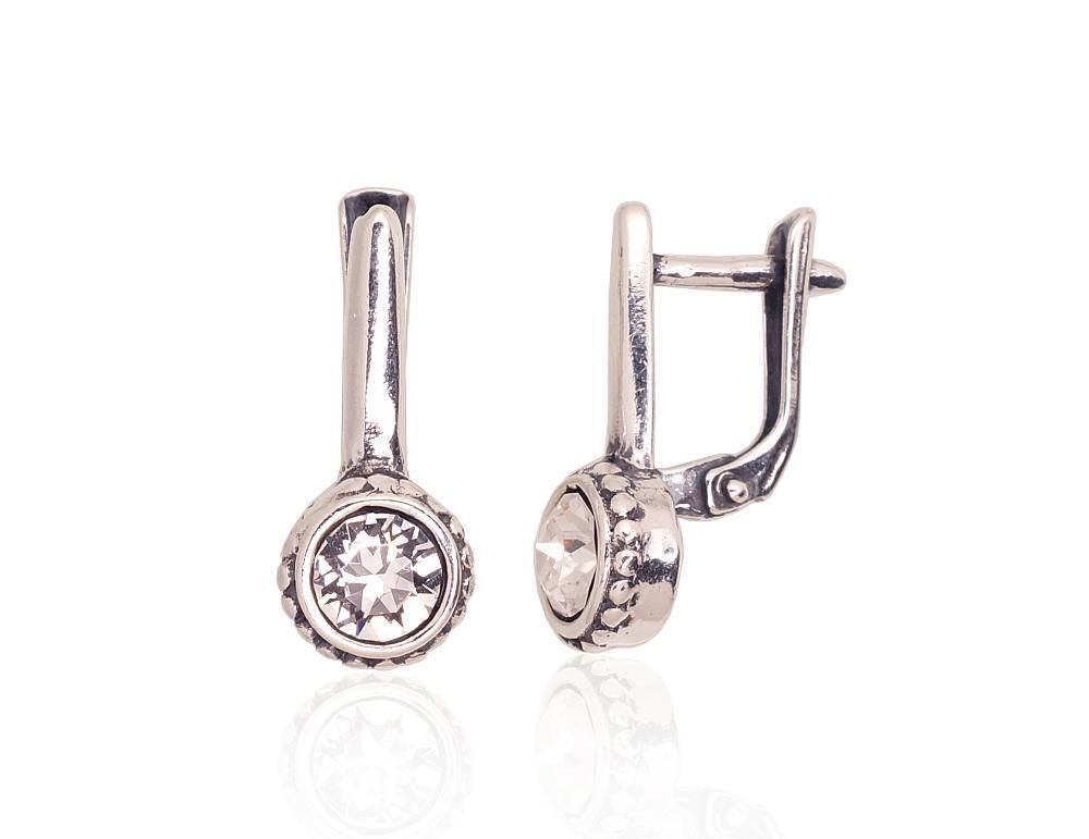 Silver Earrings A2203590POxBkCZ