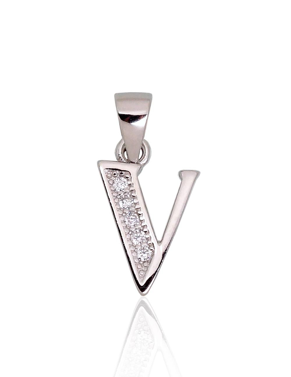 Silver Letter A2301852PRhGrCZ