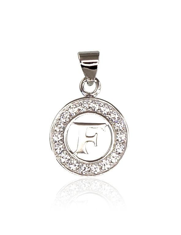 Silver Letter A2300627PRhGrCZ