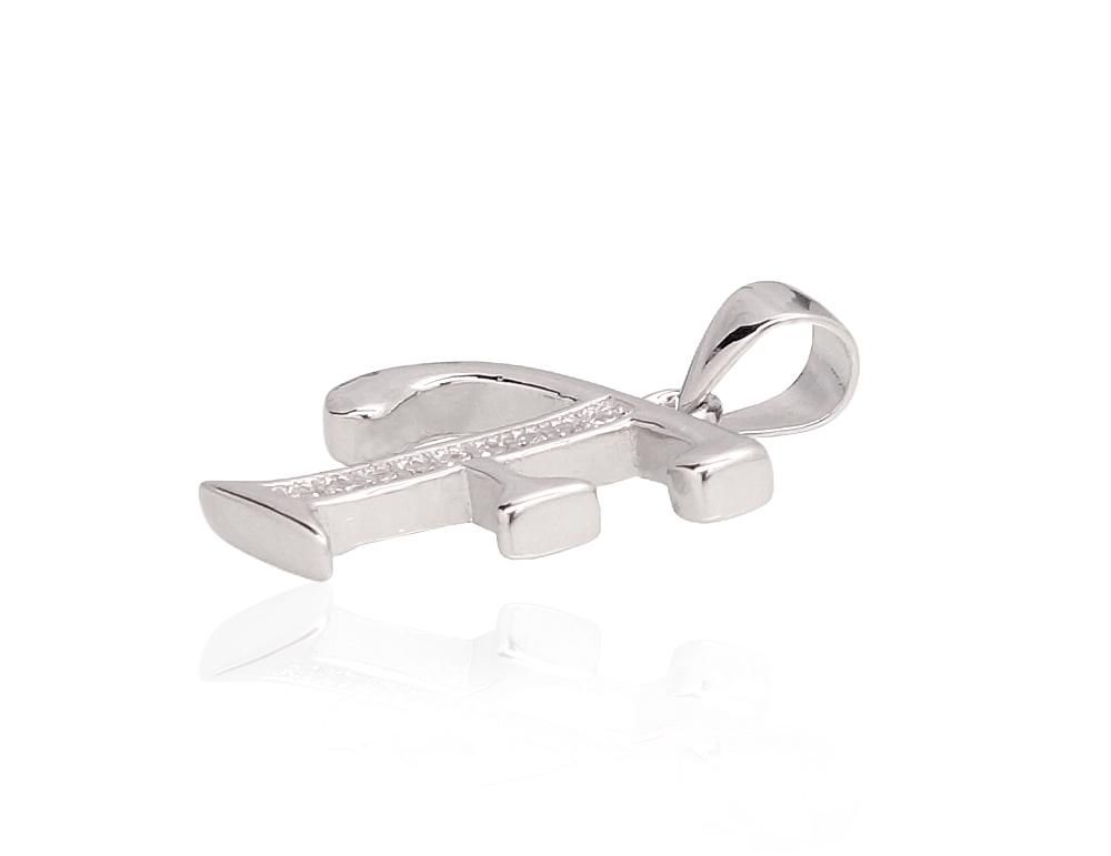 Silver Letter A2301610PRhGrCZ