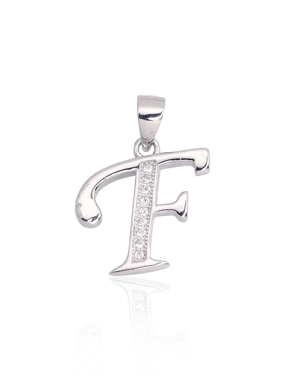 Silver Letter A2301610PRhGrCZ