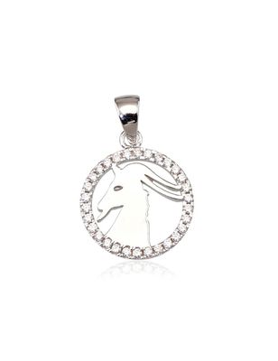 Silver Zodiac Capricorn A2300392PRhGrCZ