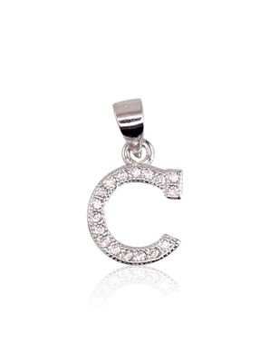 Silver Letter A2300765PRhGrCZ