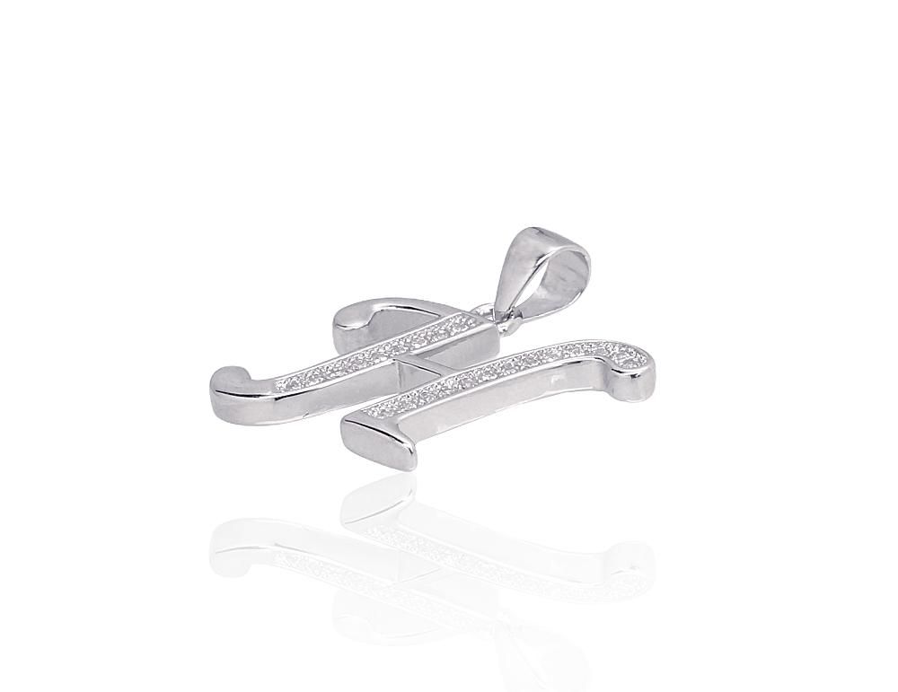 Silver Letter A2301612PRhGrCZ