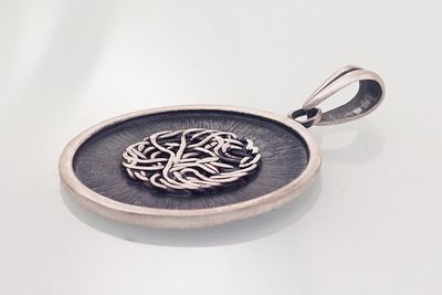 Women's Silver Pendant A2301683MattPOxMattBk