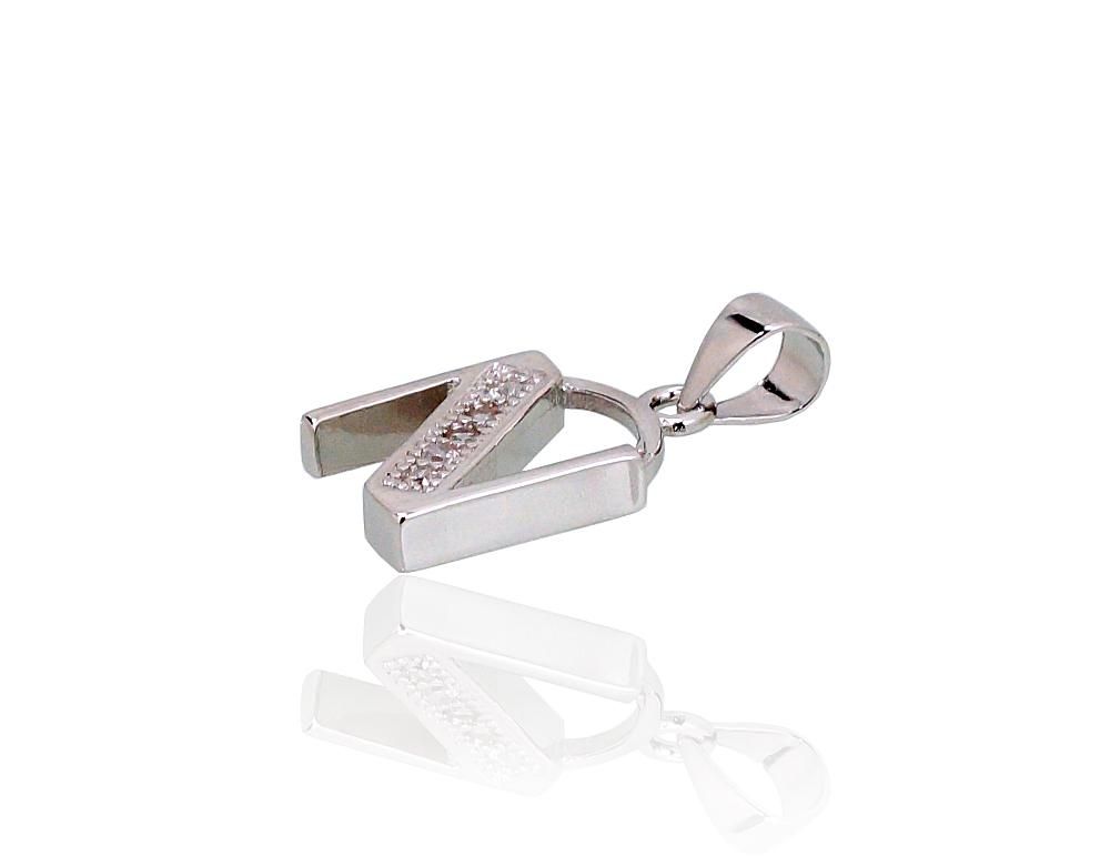 Silver Letter A2301845PRhGrCZ