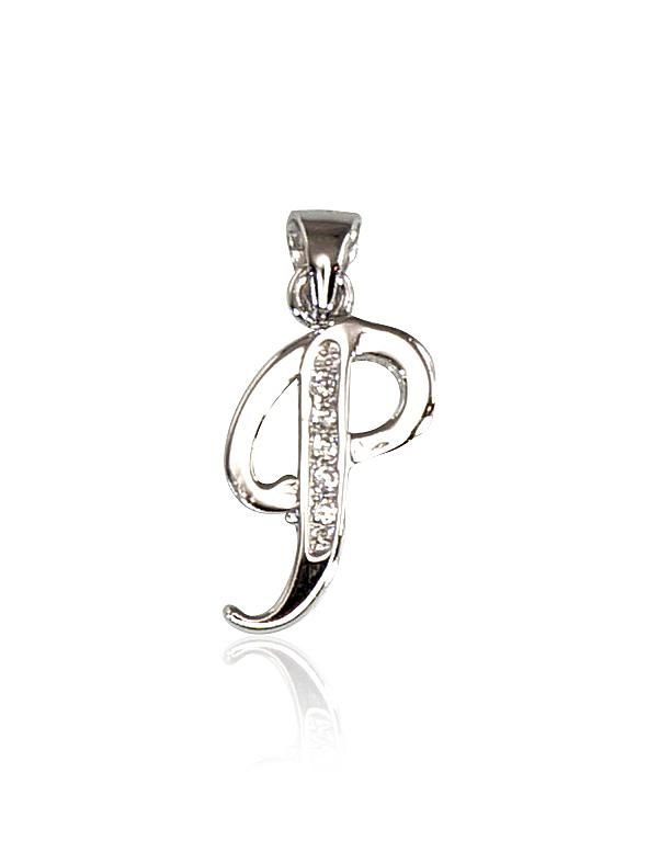 Silver Letter A2300615PRhGrCZ