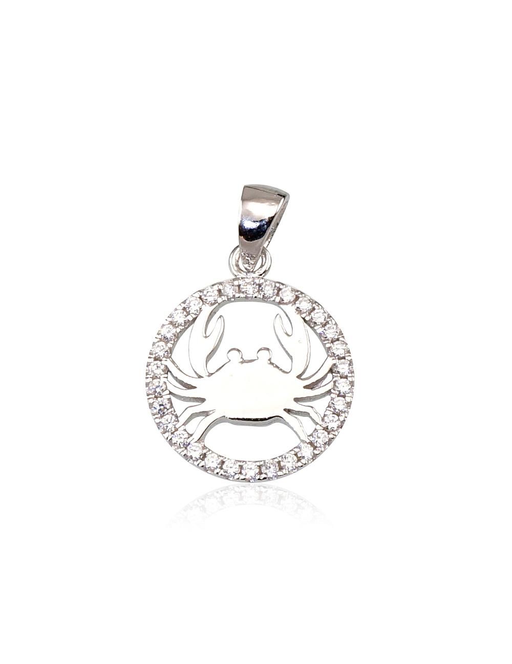 Silver Zodiac Cancer A2300386PRhGrCZ