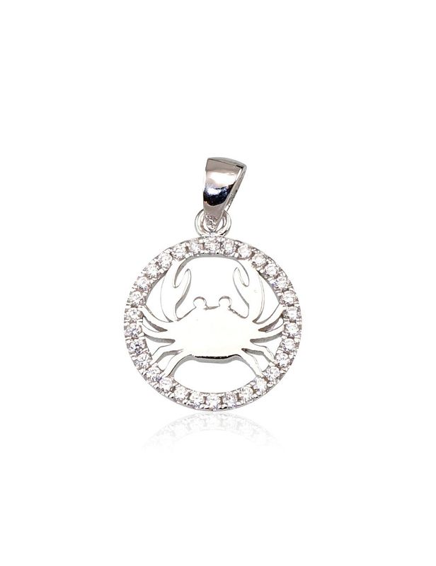 Silbernes Sternzeichen Krebs A2300386PRhGrCZ