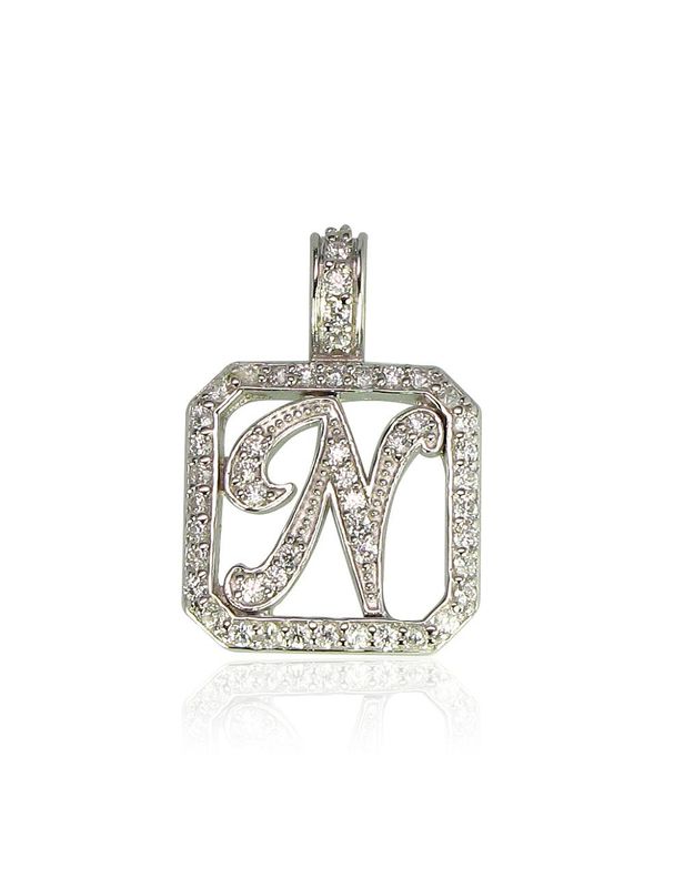 Silver Letter A2300116PRhGrCZ
