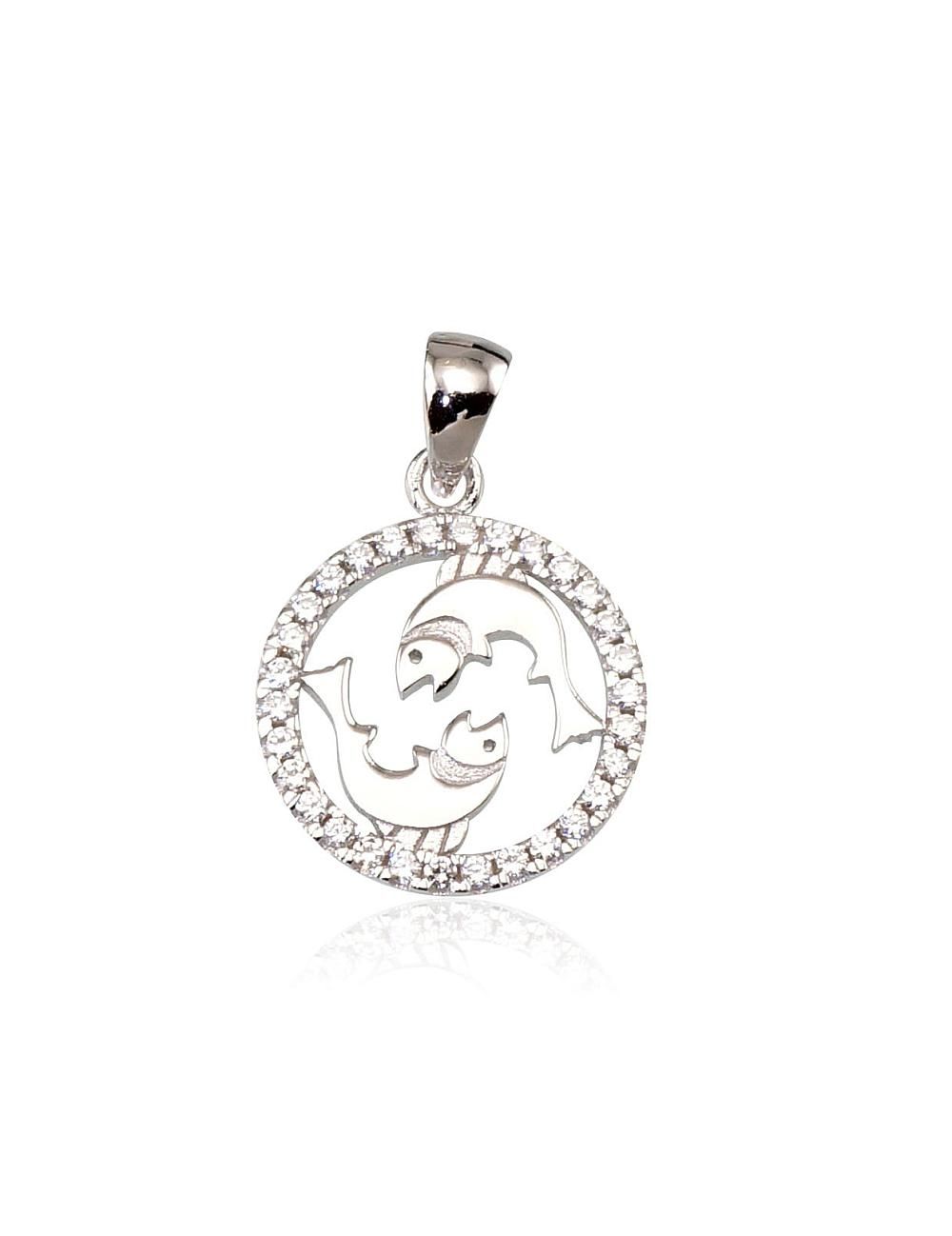 Silver Zodiac Pisces A2300394PRhGrCZ