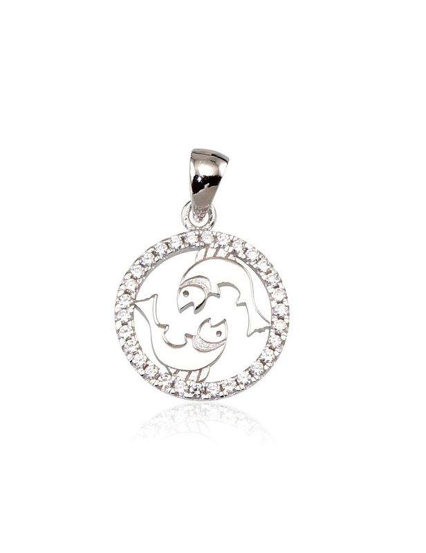 Silberner Sternzeichen Fische A2300394PRhGrCZ