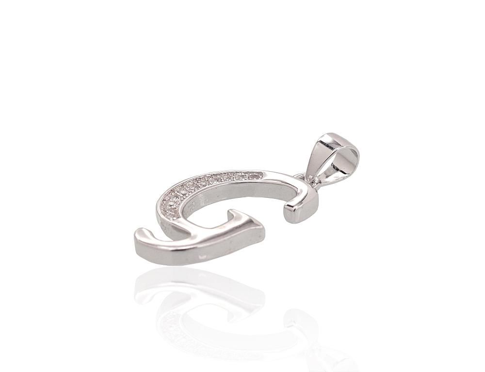 Silver letter A2301611PRhGrCZ
