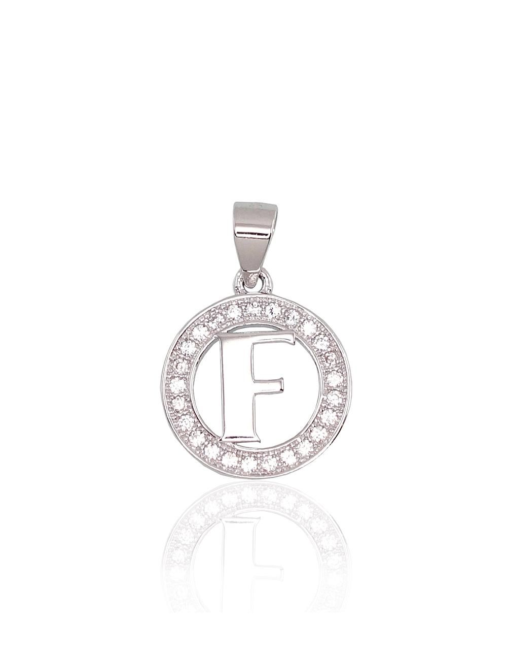 Silver Letter A2301001PRhGrCZ